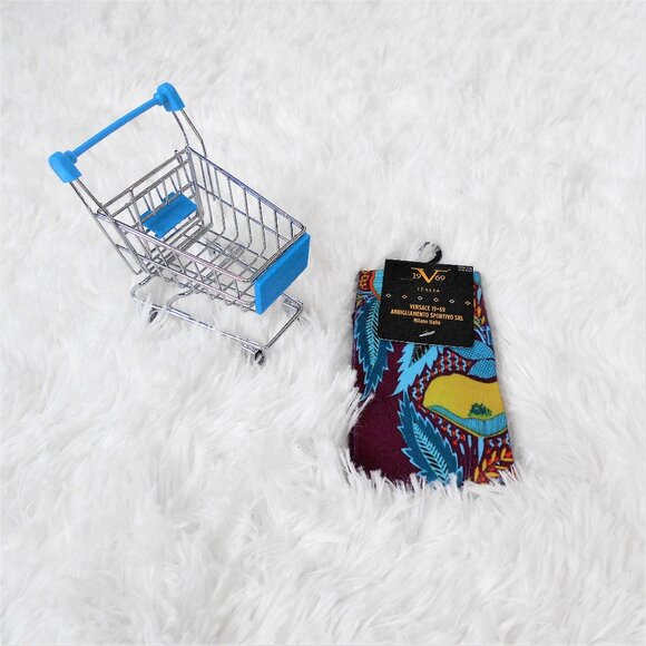 Versace Boys Socks Abbigliamento Sportivo SRL Size 6-8 Burg Multi Floral Kids - Picture 1 of 9